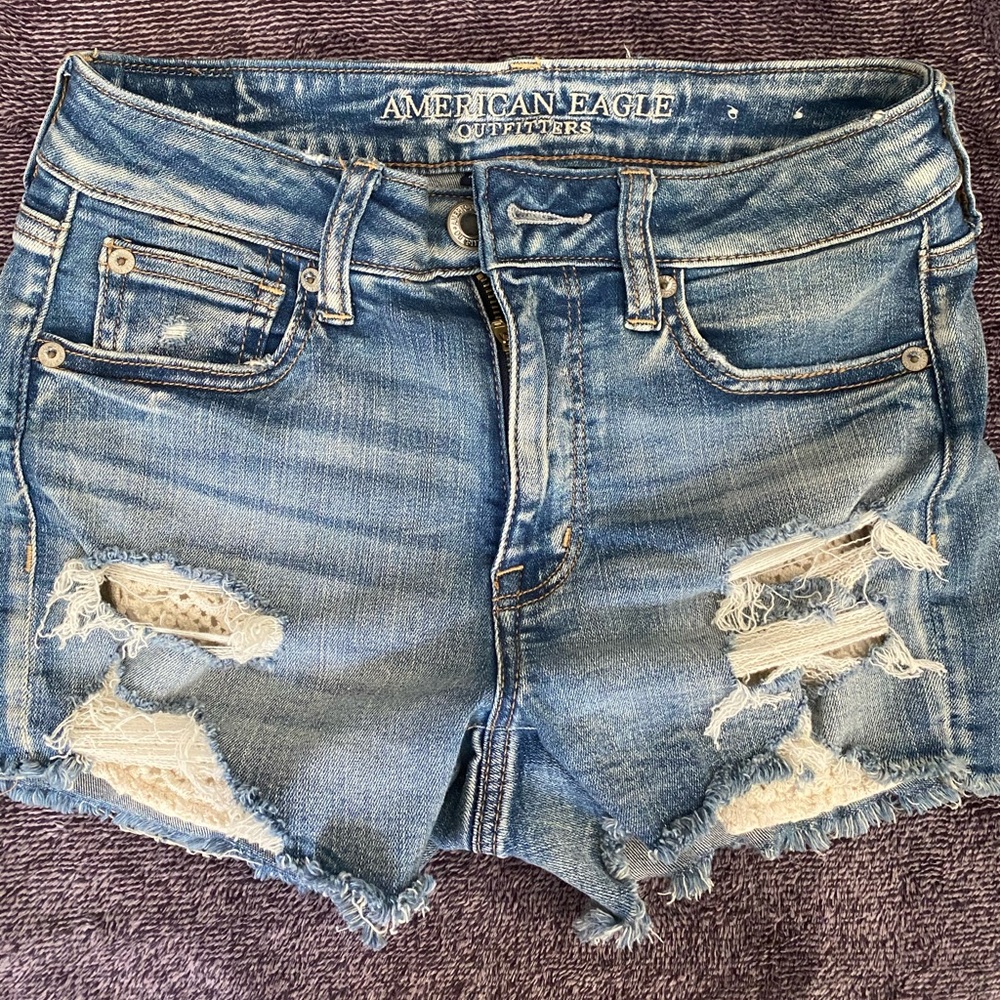 ⚡️AMERICAN EAGLE Crochet Denim Shorts⚡️
